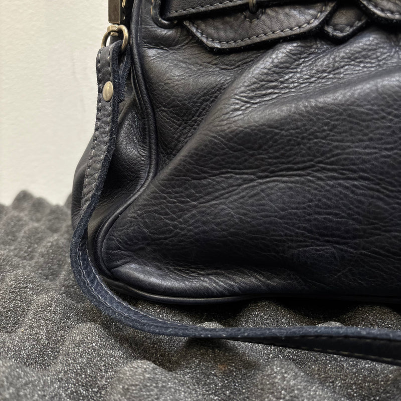 Firkin Navy Star Leather Handbag