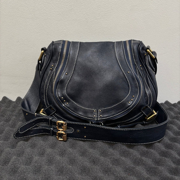 2010s Chloé Studded Leather Paraty Satchel Bag