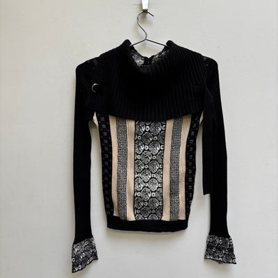 90s Jean Paul Gaultier Maillé Femme Patterned Knit Top