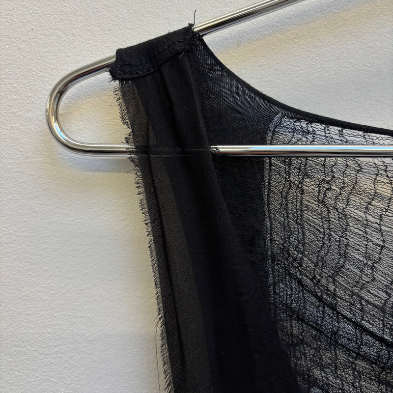 Marques Almeida Black Round Neck Tank Top