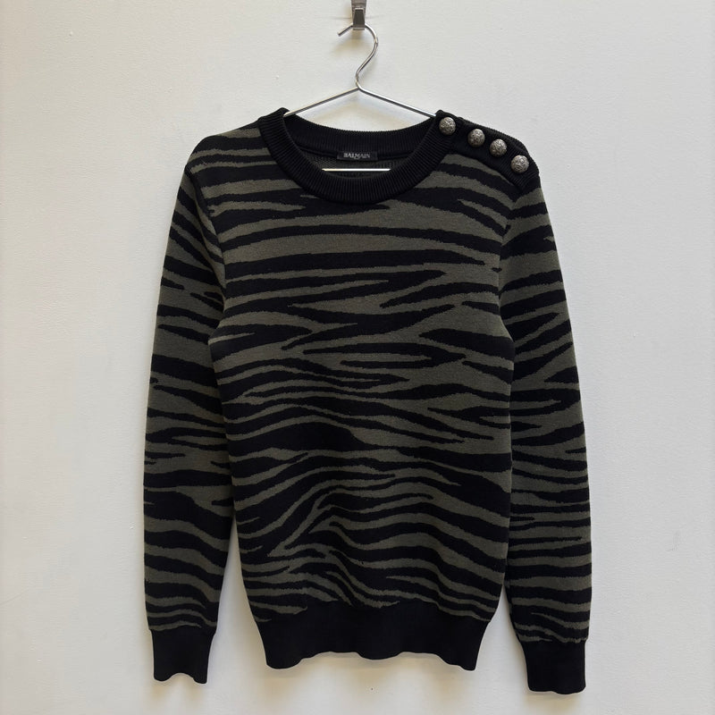 Balmain Tiger Print Knit Sweater