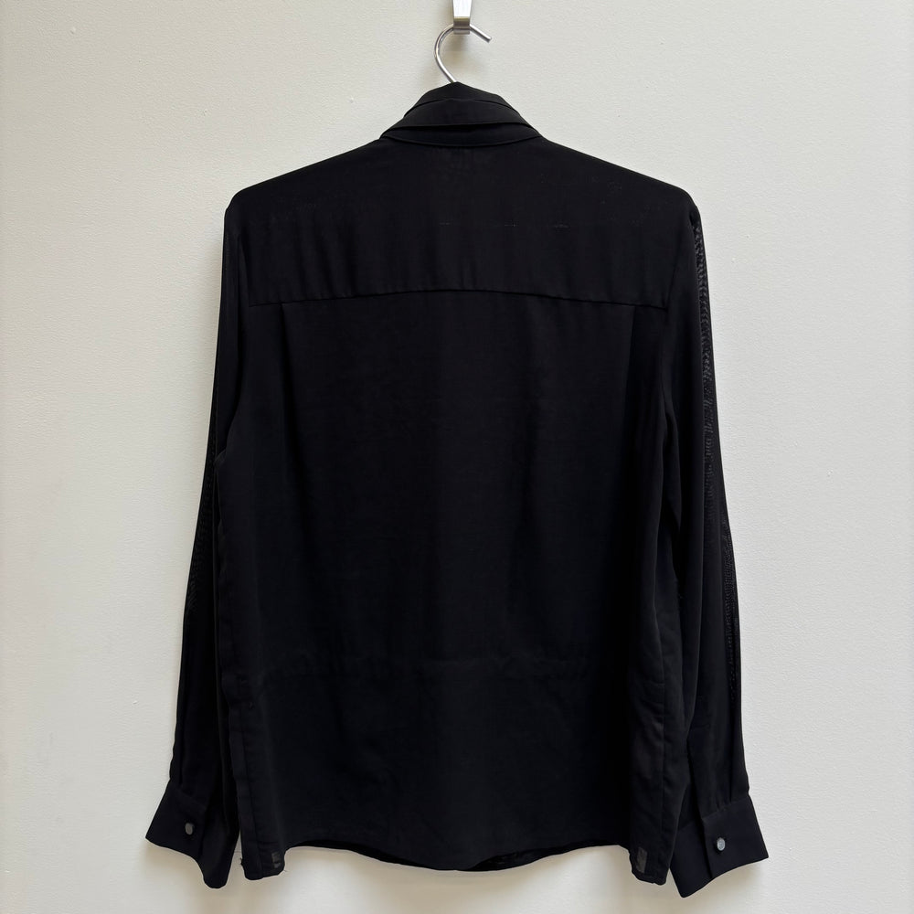 90s Hussein Chalayan Deconstructed Mesh Blouse