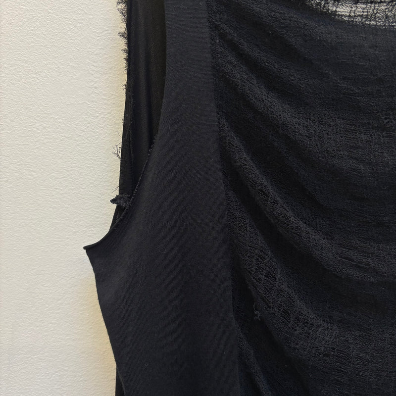 Marques Almeida Black Round Neck Tank Top