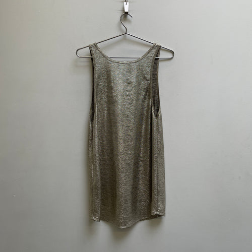 2010s Balmain by Olivier Rousteing Shiny Gold Tank Top