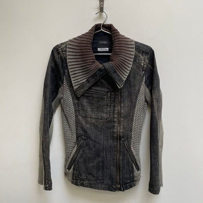 00s Atsuro Tayama High Neck Denim Knit Jacket