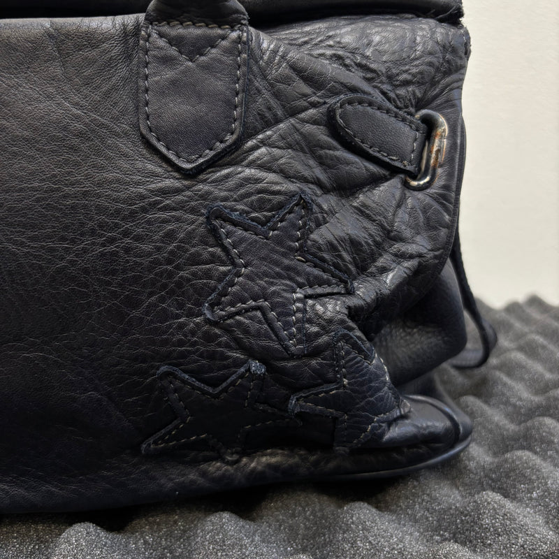 Firkin Navy Star Leather Handbag