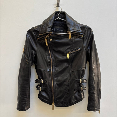 SS13 Dsquared2 Leather Biker Jacket