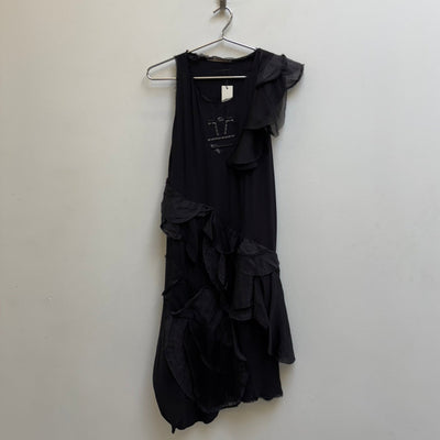 00s Marithé François Girbaud Ruffle Embroidered Dress