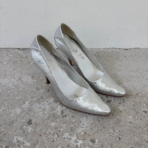 FW14 Maison Margiela Crinkled Metallic Pumps