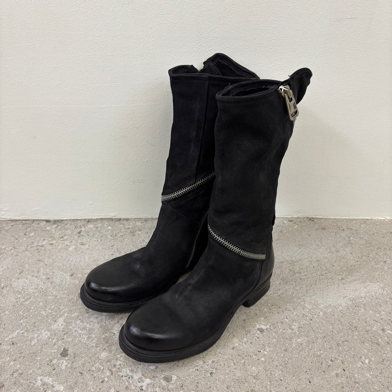 A.S. 98 Leather Wrap Zipper Boots