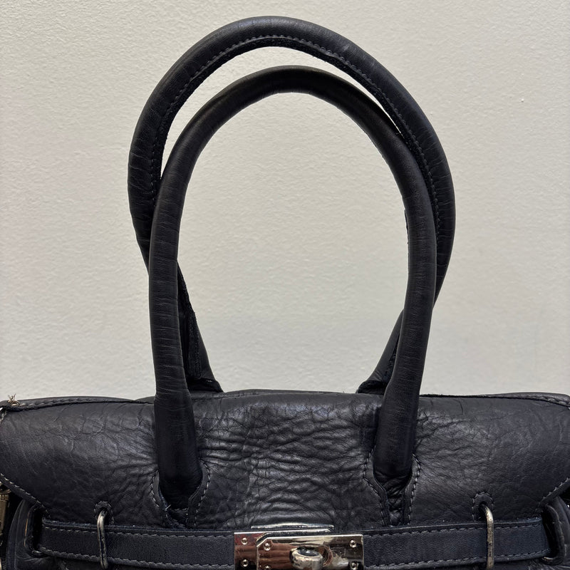 Firkin Navy Star Leather Handbag