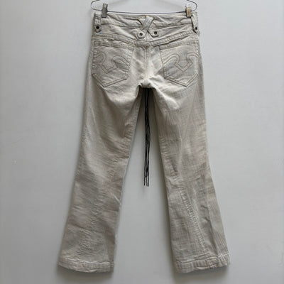 Obelisk Lace Up Flared Jeans