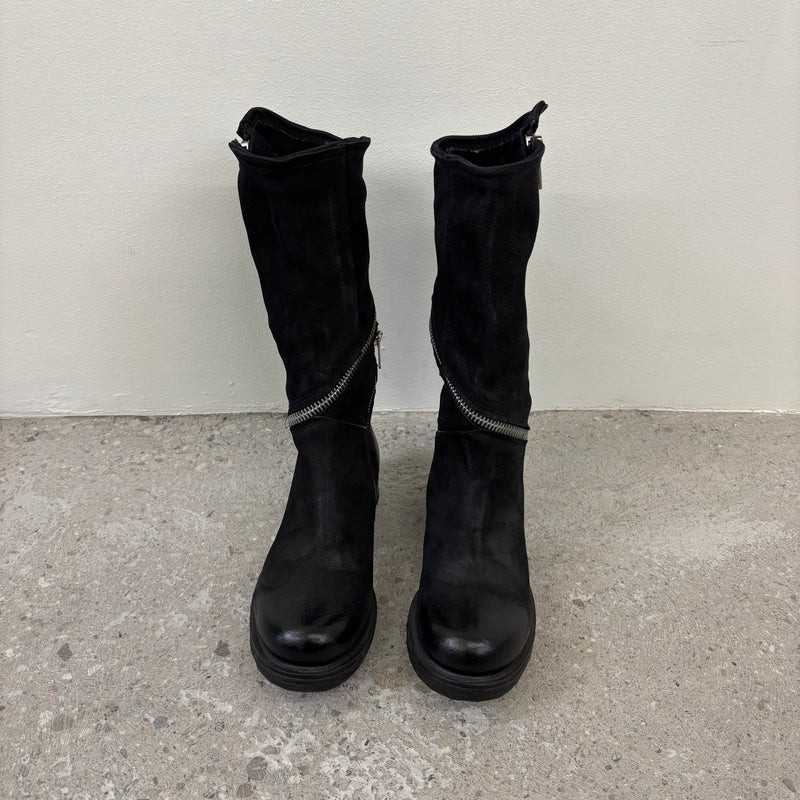 A.S. 98 Leather Wrap Zipper Boots