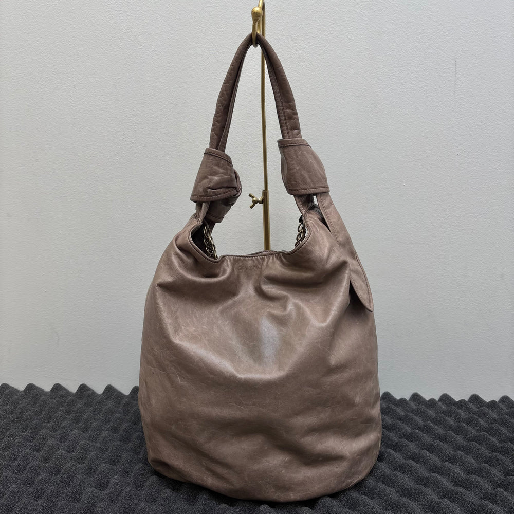 00s Givenchy Chain Strap Leather Hobo Bag