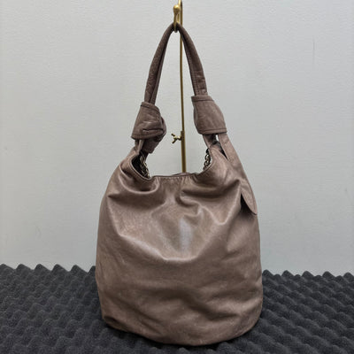 00s Givenchy Chain Strap Leather Hobo Bag