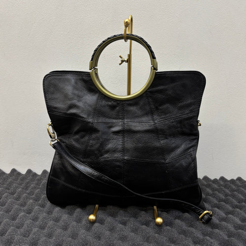 G.O.A. Patchwork Leather Circle Handle Handbag