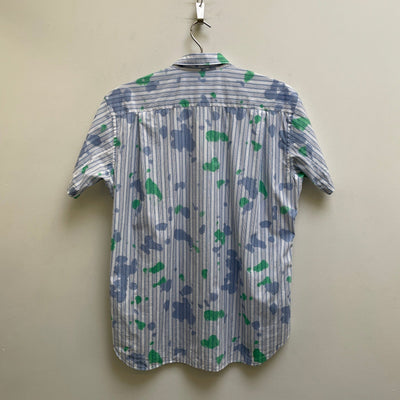 SS24 Comme Des Garçons SHIRT Striped Splattered Short Sleeve Button Up Blouse