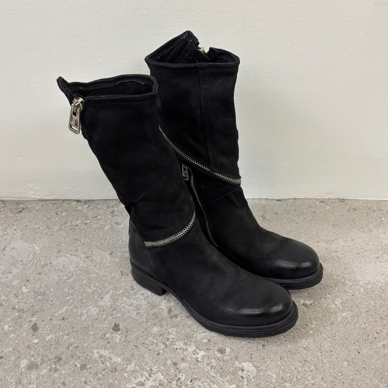 A.S. 98 Leather Wrap Zipper Boots