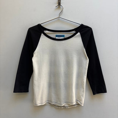 00s Katharine Hamnett Back Graphic Half Sleeve Top