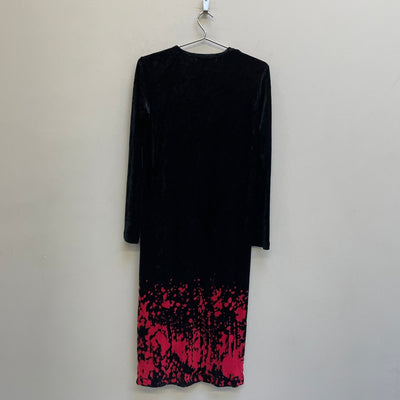 90s Comme Des Garçons Tricot Velvet Red Detail Dress