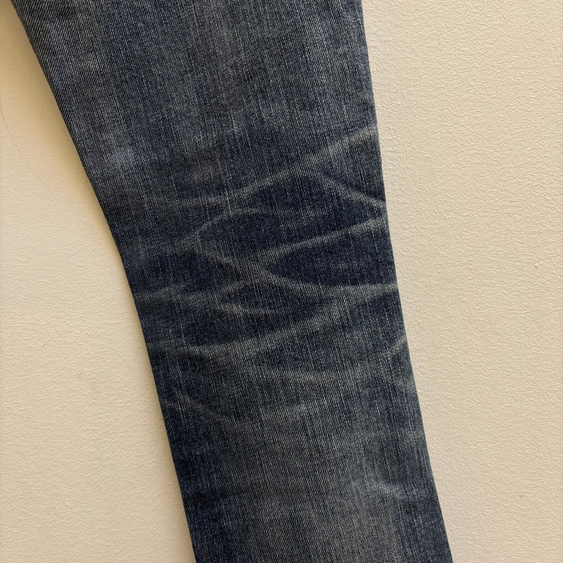 SS18 Yves Saint Laurent Acid Wash Distressed Zip Jeans