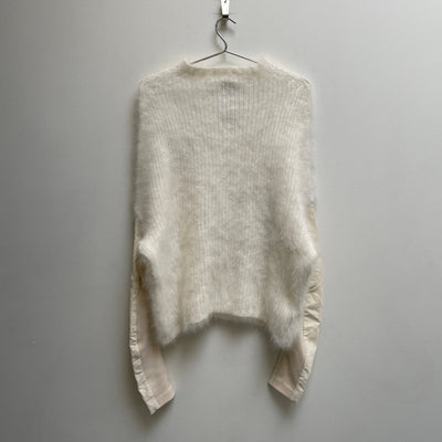 FW13 RICK OWENS “PLINTH” LEATHER SLEEVE ALPACA SWEATER