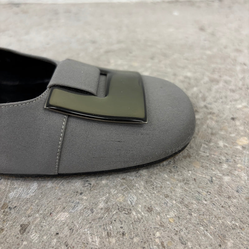 Gucci Silver Buckle Mule Heels