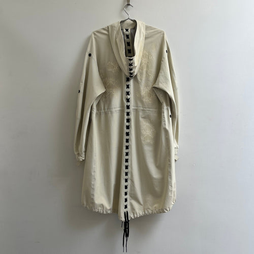 SS17 Yang Li Long Hooded Scale Print Parka