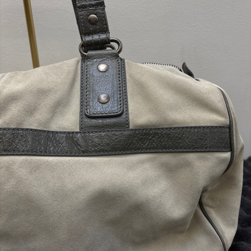 FW14 Balenciaga Suede Dual Pocket Duffle Bag