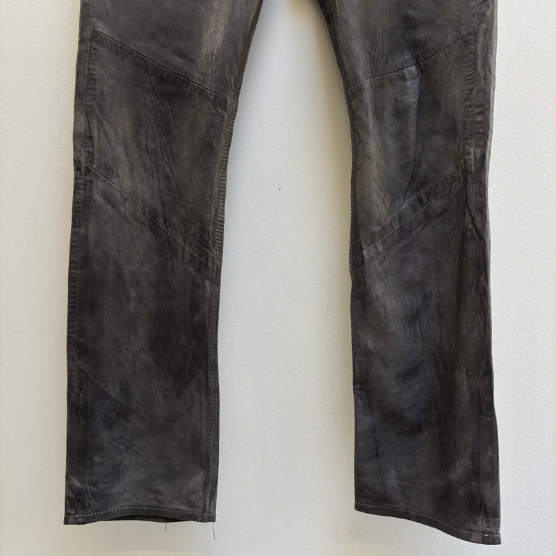 Diesel Sea Green Perforated Lambskin Jeans