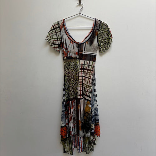 SS96 Jean Paul Gaultier Soleil Sheer Multipattern Dress