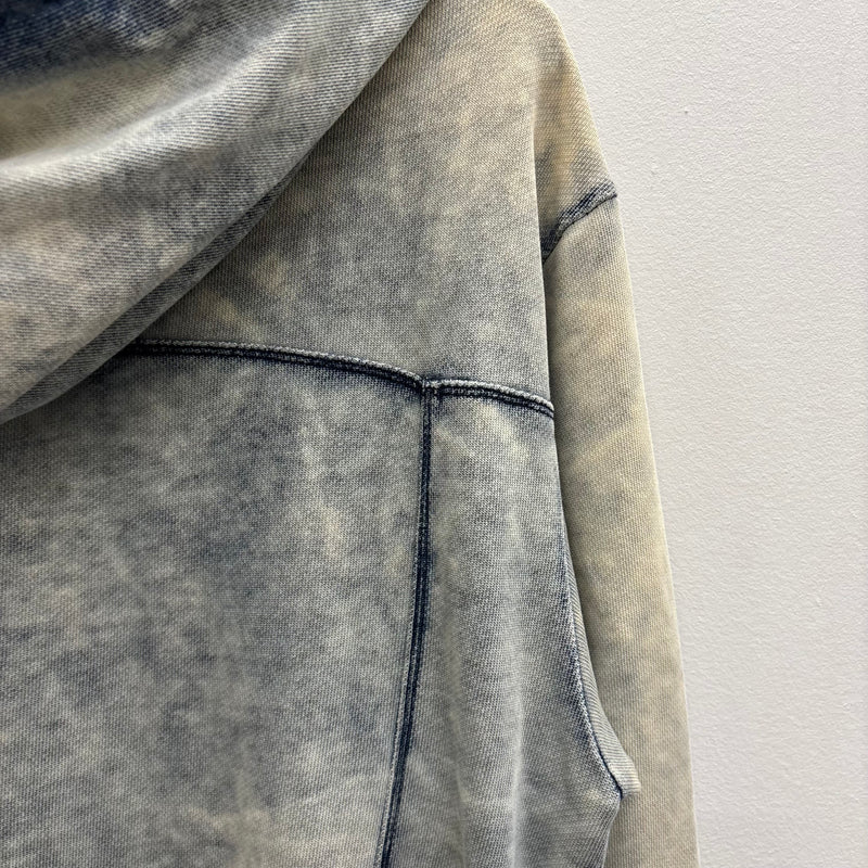 Balmain Semi Washed Zip Up Hoodie