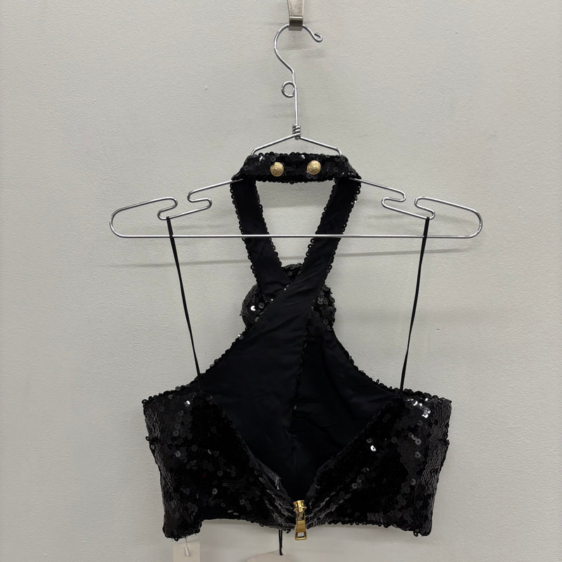 Balmain Sequence Rose Halter Top