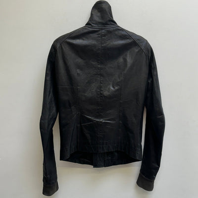 FW11 Rick Owens “LIMO” High Neck Intarsia Leather Jacket