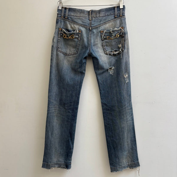 00s Dolce & Gabbana Distressed Horsebit Jeans