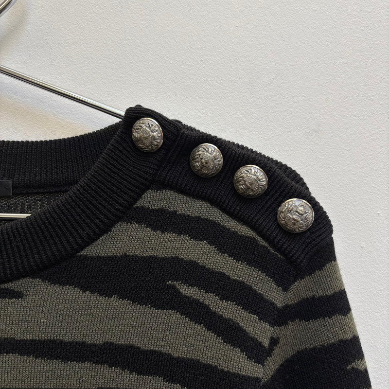 Balmain Tiger Print Knit Sweater