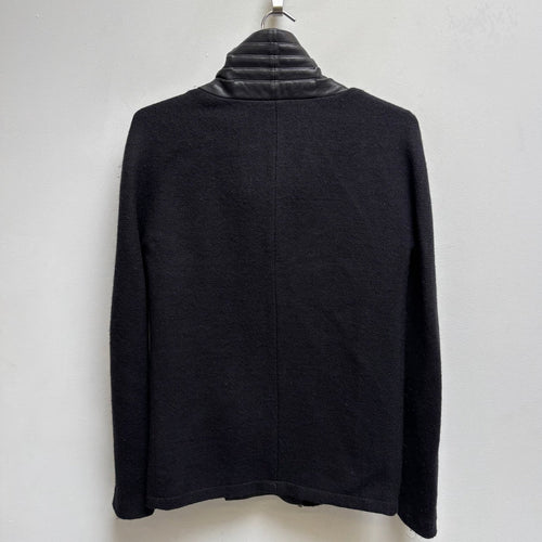 FW11 Haider Ackermann Draped Leather Wool Zip Up Jacket