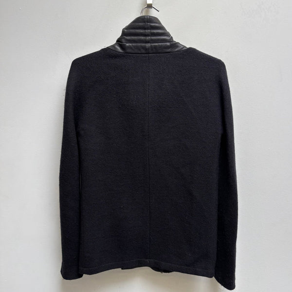 FW11 Haider Ackermann Draped Leather Wool Zip Up Jacket