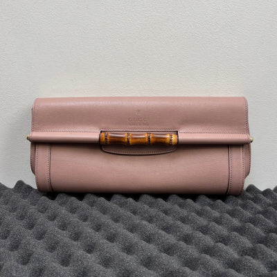 00s Gucci Bamboo Bar Leather Clutch