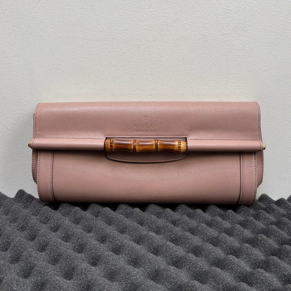 00s Gucci Bamboo Bar Leather Clutch