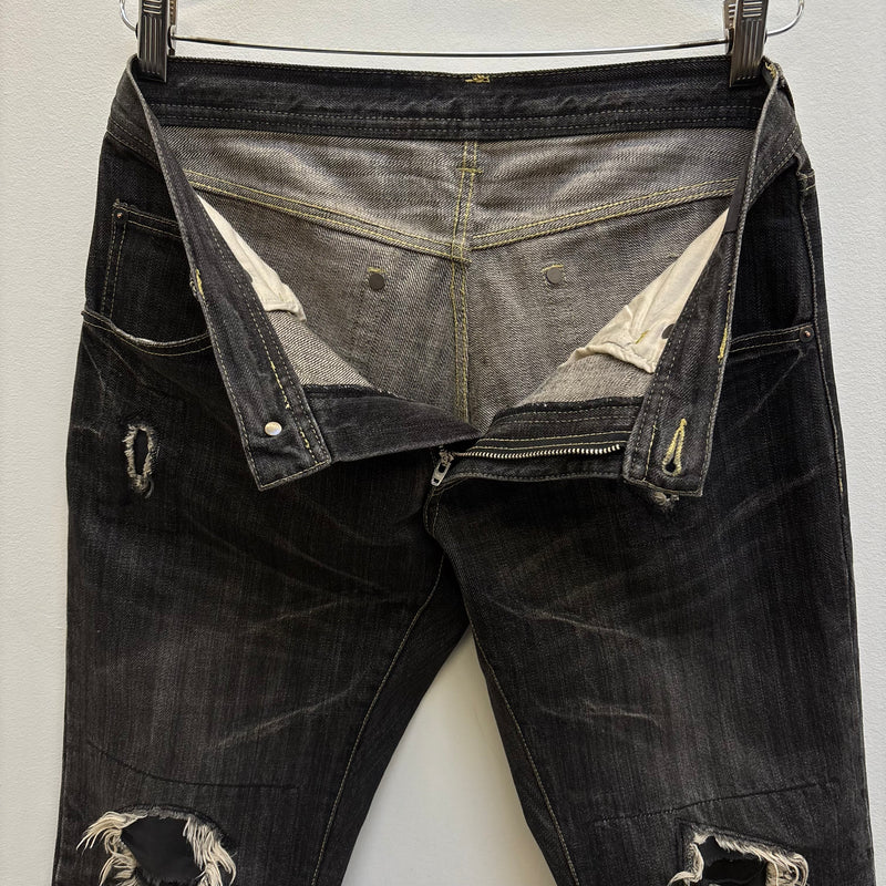 Tête Homme Acid Wash Distressed Denim Jeans