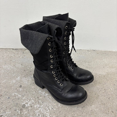 Miss Sixty Fold Over Leather Moto Boots