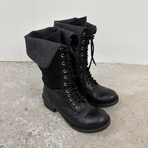 Miss Sixty Fold Over Leather Moto Boots