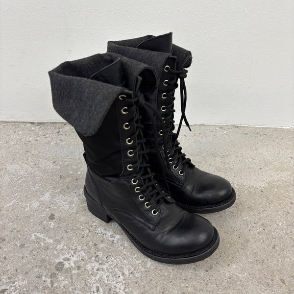 Miss Sixty Fold Over Leather Moto Boots