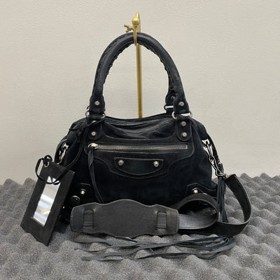 Balenciaga Town Bag by Nicholas Ghesquiere in Black Suede