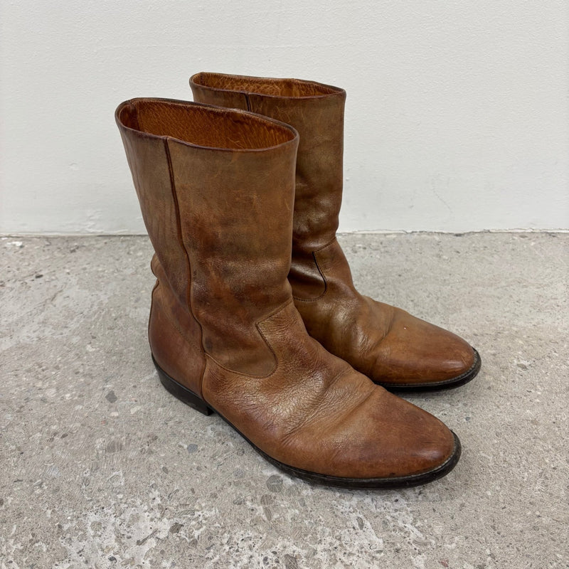 Maison Margiela 'Pecos' Brown Leather Boots – Boketto