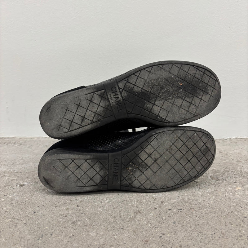 Chanel Perforated Leather Mid Length Sneakers