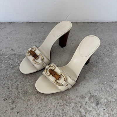 SS02 Gucci By Tom Ford Bamboo Horse Bit Leather Sandal Heels