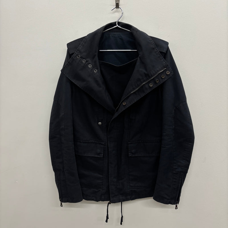 Balmain Biker Parka High Collar Jacket
