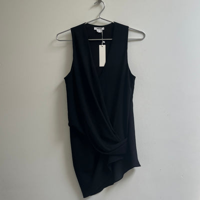 SS13 Helmet Lang Sleeveless Asymmetrical Draped Blouse